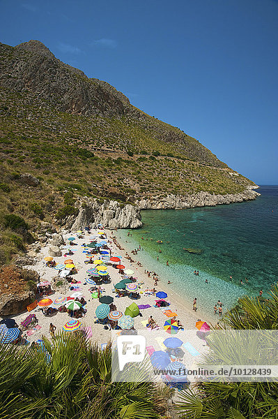 Beach cove  Naturreservat Zingaro  San Vito lo Capo  Province of Trapani  Sicily  Italy  Europe