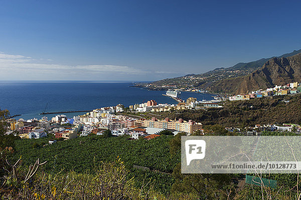 Küste mit Santa Cruz de La Palma  Kanarische Inseln  Spanien  Europa