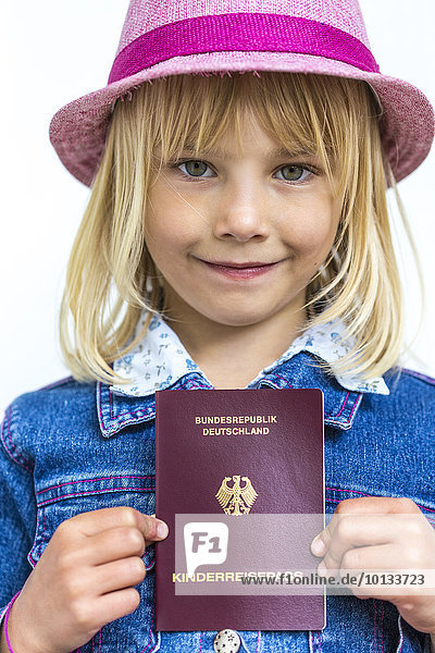 Girl with child pass  Kiel  Schleswig-Holstein  Germany  Europe