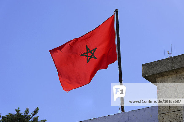 Marokkanische Nationalfahne  Marokko  Afrika