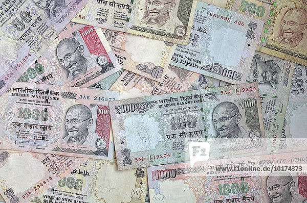 Rupien mit Gandhi Abbildung  Geldscheine aus Indien