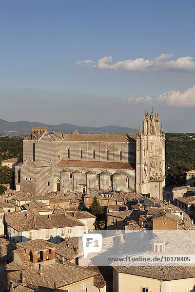 Ausblick über die Altstadt mit Santa Maria Dom  Orvieto  Umbrien  Italien  Europa