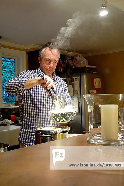 Man Cooking Pasta Winchester Massachusetts.