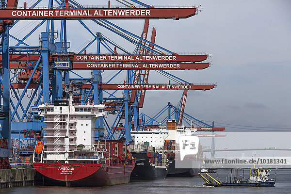 Beladung des Containerschiffes Amerdijk  Container Terminal Altenwerder  CTA  Hamburger Hafen  Hamburg  Deutschland  Europa