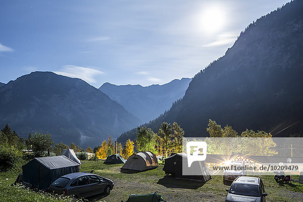 Campsite  Plansee  Ammergau Alps  Reutte  Tyrol  Austria  Europe