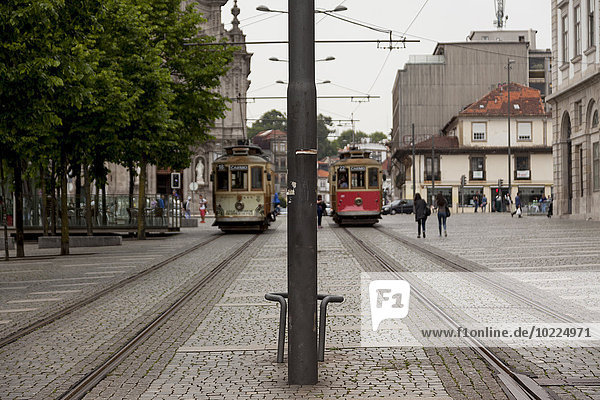 Portugal  Lisbon  street scene with trams