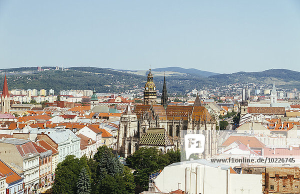 Slowakei  Kosice  Stadtbild mit St. Elisabeth Kathedrale