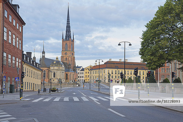 Schweden  Stockholm  Blick auf die Riddarholmskirche