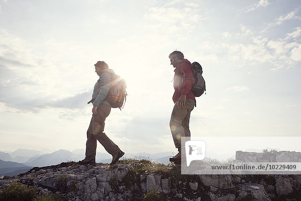 Austria  Tyrol  couple hiking at Unterberghorn