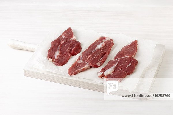 Raw fillets of veal