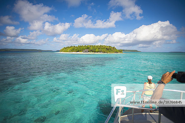 Tourist Boot Insel Ansicht Tonga