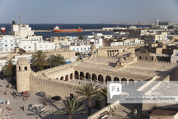 View of the Grand Mosque and port  seen from the Ribat; Sousse  Tunisia
