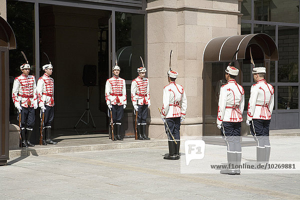 Changing of the Guards at the Presidency  Sofia  Bulgaria