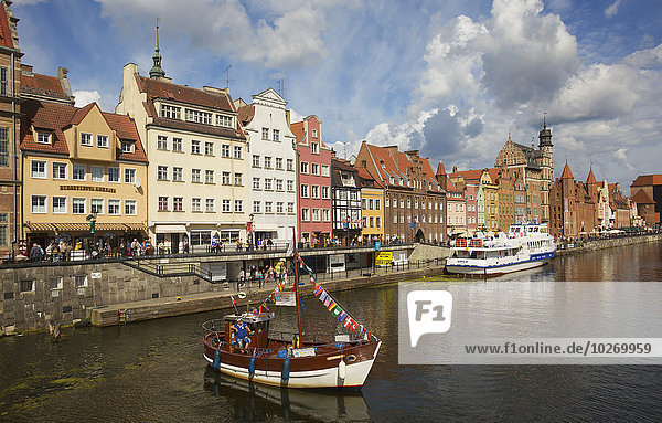 Burger Houses  harbour Promenade  Motlawa Canal  Old Town; Gdansk  Poland