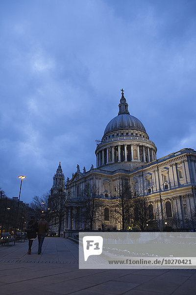 gehen London Hauptstadt Kathedrale Nostalgie St. Pauls Cathedral Abenddämmerung England