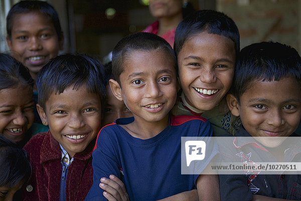 Portrait of a group of rural school boys; Habiganj  Bangladesh