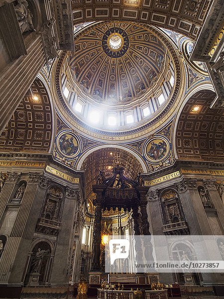 'Dome inside St. Peter's Basilica in Vatican city  the autonomous capitol of the Roman Catholic Church; Rome  Italy'