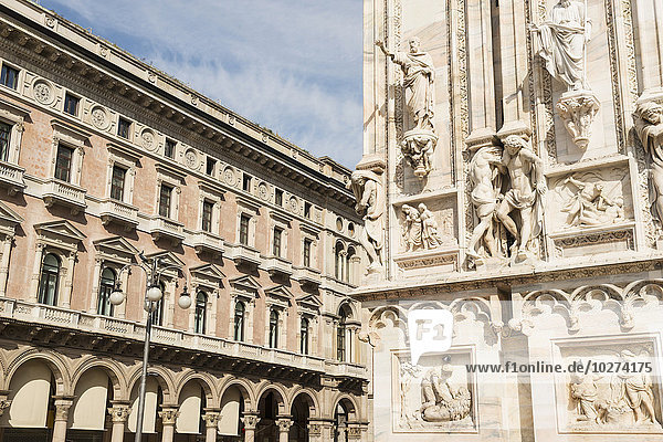 'Facade of Milan Cathedral; Milan  Lombardy  Italy'