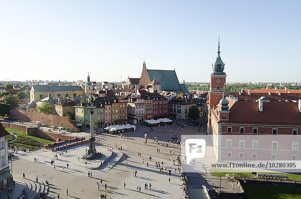 Elevated view of town square