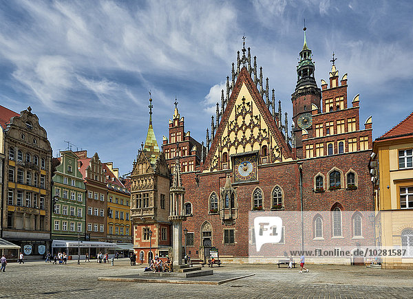 Historical City hall  Market Square  Wroclaw  Poland  Europe
