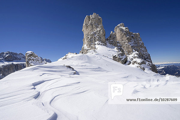 Scenic view of ski track on mountain  Val Gardena  Trentino-Alto Adige  Italy