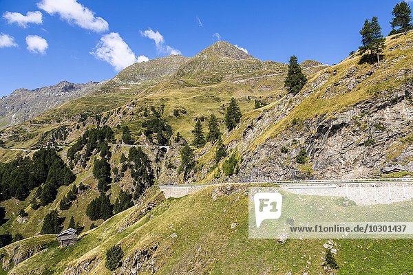 Pass-Straße  Passstraße Timmelsjoch (Passo del Rombo)  Passeiertal  Südtirol  Italien  Europa