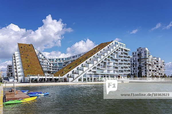 8-Haus  auch 8 Tallet oder Big House  modernes Gebäude  von Architekt Bjarke Ingels  2011 Preis für das beste Gebäude der Welt  Stadtteil Ørestad  Kopenhagen  Dänemark  Europa