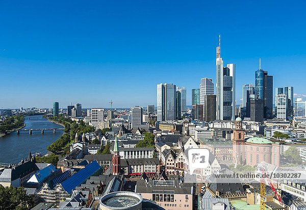 Skyline Bankenviertel  Frankfurt am Main  Hessen  Deutschland  Europa