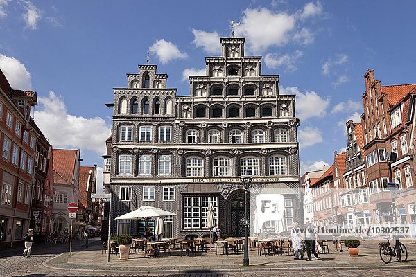 Giebelhäuser  Platz Am Sande in der Altstadt  Hansestadt Lüneburg  Niedersachsen  Deutschland  Europa