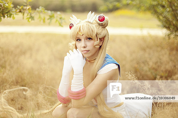 Portrait der Frau im Kostüm von Pretty Guardian Sailor Moon