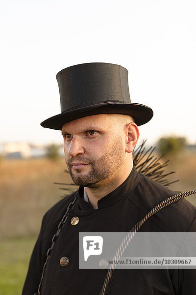 Germany  portrait of chimney sweep with top hat