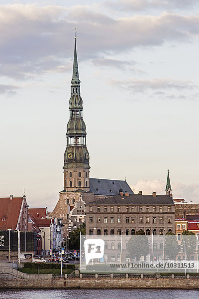 Latvia  Riga  St. Peter's Church across the Daugava