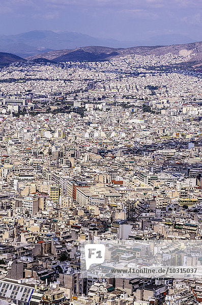Griechenland  Athen  Stadtlandschaft vom Berg Lycabettus aus