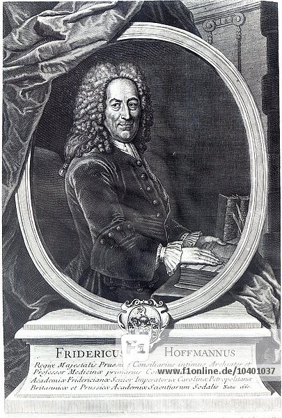 Friedrich Hoffmann  gestochen von F.G. Wolffgang  1735 (Kupferstich)