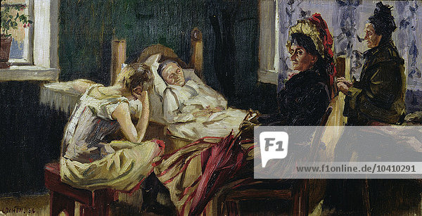 Lochen  Kalle (Karl) (1865-93) Besuch bei einem Patienten (Öl auf Leinwand)