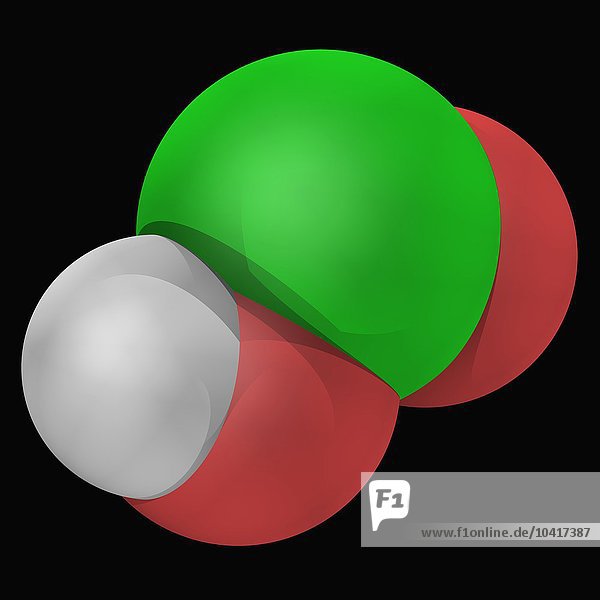 Molekül der chlorigen Säure