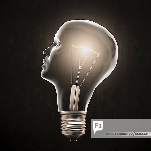 Kopfförmige Glühbirne - Kreativitätskonzept Kreativität  konzeptionelles Kunstwerk
