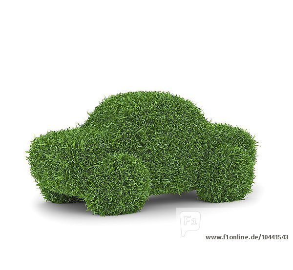 Grasbedecktes Auto - grüner Transport Grünes Auto  konzeptionelles Kunstwerk