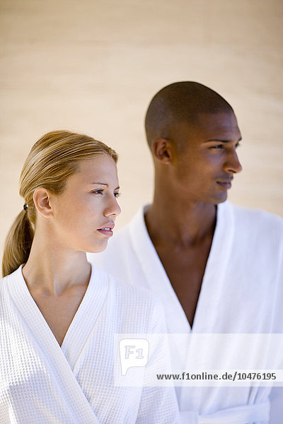 MODEL RELEASED. Couple at a spa. Couple at a spa