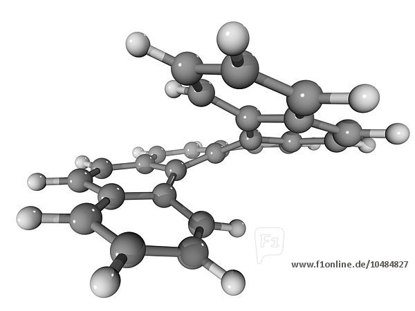 Hexahelicen  Molekülmodell. Diese Verbindung besteht aus Benzolringen  die so miteinander verbunden sind  dass sie eine Helix bilden. Hexahelicen-Molekül