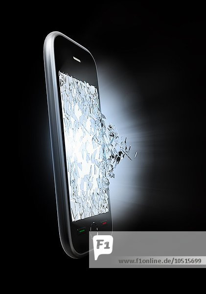 Gebrochener Smartphone-Bildschirm  Kunstwerk Gebrochener Smartphone-Bildschirm  Kunstwerk