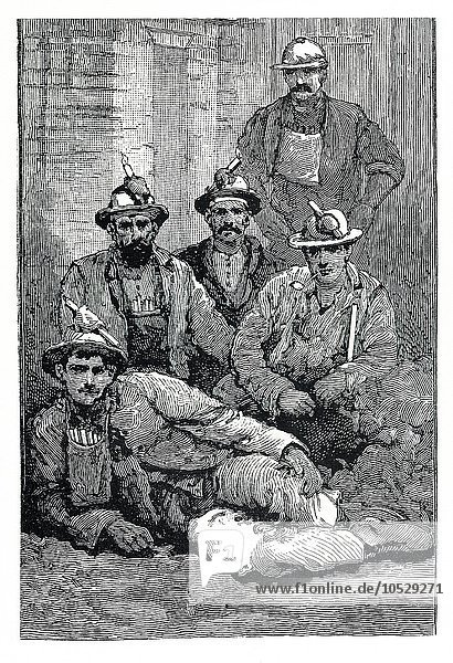 Porträt von Bergleuten  Illustration