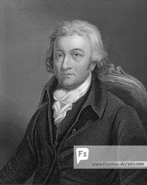 Stahlstich  ca. 1860  Edmund Cartwright  1743 bis 1823  englischer Erfinder