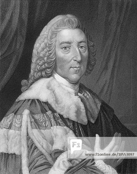 Stahlstich  ca. 1860  William Pitt  1. Graf von Chatham  1708 bis 1778  Premierminister von Großbritannien