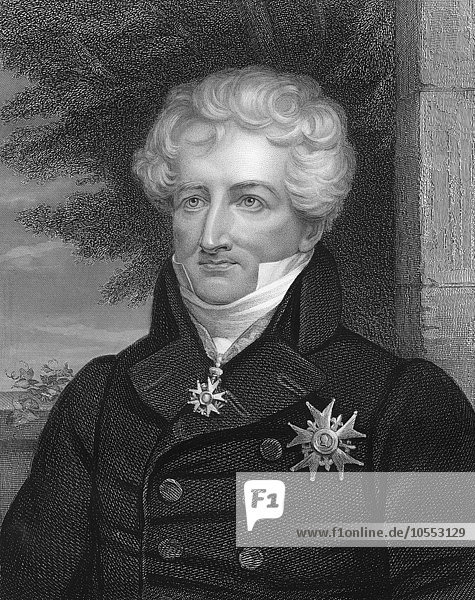 Stahlstich ca. 1860 Georges Cuvier oder Jean Léopold Nicolas Frédéric Cuvier 1769 bis 1832 Französisch Naturforscher und Zoologe