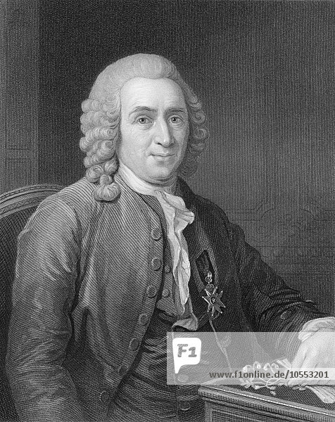 Carl Linnaeus oder Carl von Linné  1707 bis 1778  schwedische Botaniker
