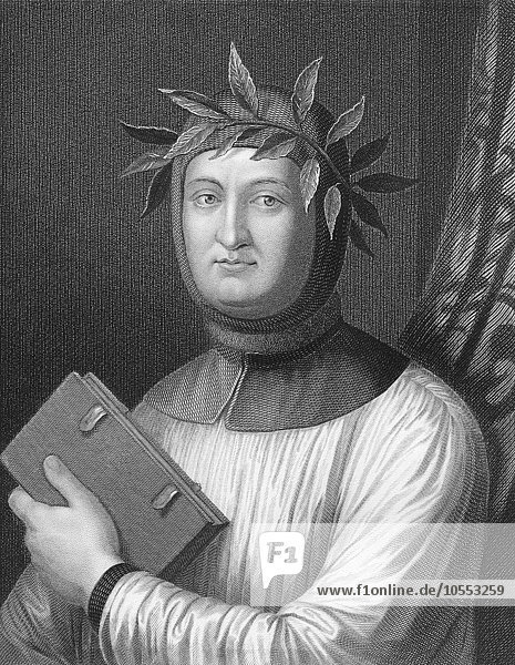 Francesco Petrarca oder Petrarca 1304 bis 1374 italienischer Dichter und Historiker