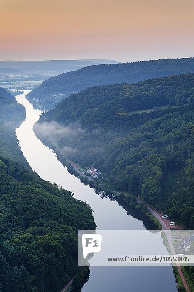 Saarschleife vom Aussichtspunkt Cloef  Orscholz bei Mettlach  Saarland  Deutschland  Europa