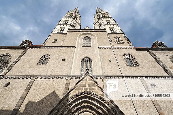 Türme der spätgotischen Pfarrkirche St. Peter und Paul  Görlitz  Oberlausitz  Sachsen  Deutschland  Europa