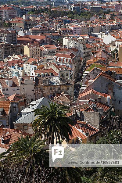 Hochwinkliges Stadtbild  Lissabon  Portugal